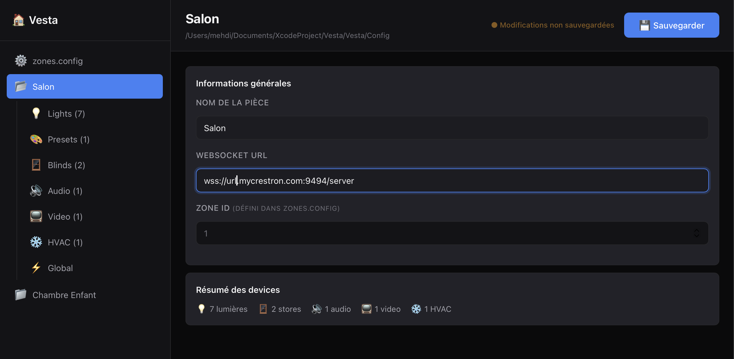 VestaConfigurator Project View